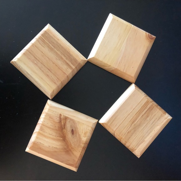 Handmade 4 wooden coasters - Picture 3 of 6